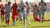 Quarterback Friedemann Schlicht (mit Ball) und die Virgin Guards freuen sich nach zwei Siegen zum Regionalliga-Start auf das Derby gegen die Halle Falken.