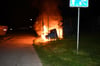 Bei Eintreffen der Feuerwehr standen alles sechs  Müllcontainer am Südring in Weißenfels bereits voll  in Flammen.