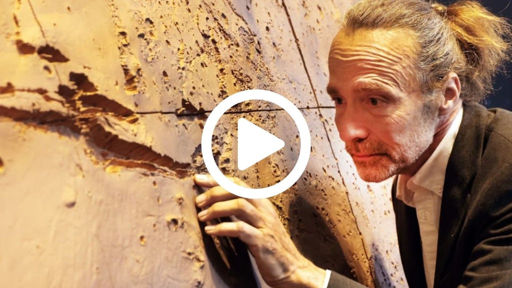 Der Künstler Steffen O. Rumpf hat das Relief des Mars für Halles Planetarium nach exakten Daten der Nasa geschaffen.