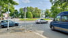Die Einfahrten  aus Weberstraße und Kalkstraße in den Kreisverkehr liegen sehr eng nebeneinander. Da wartet man in der Kalkstraße meist  freiwllig länger.  