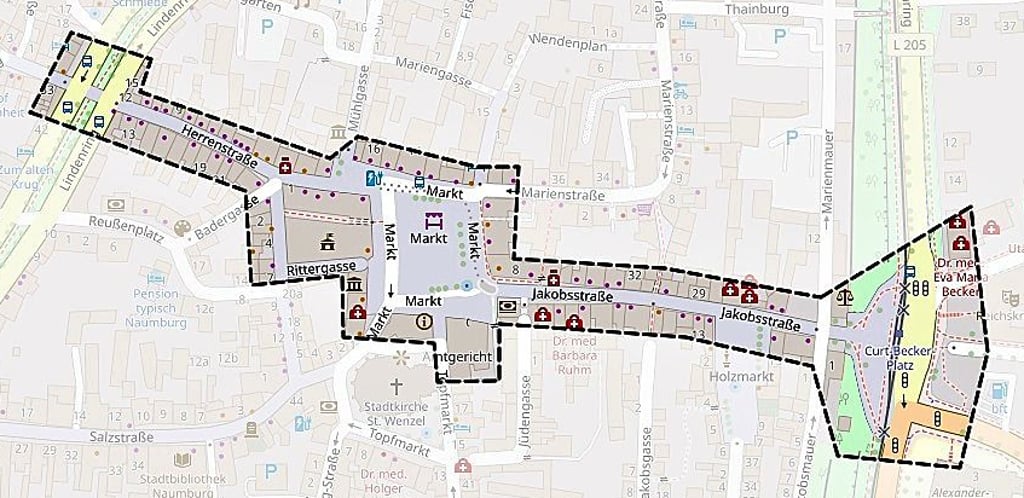 Auf dieser interaktiven Karte können für bestimmte Punkte der Naumburger Innenstadt Gestaltungsvorschläge gemacht werden.