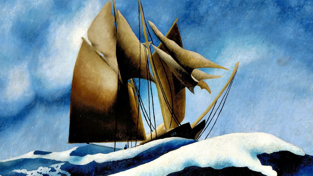 T. Lux Feininger: Im Passat, 1930, Öl auf Leinwand, Privatbesitz (Ausschnitt)
