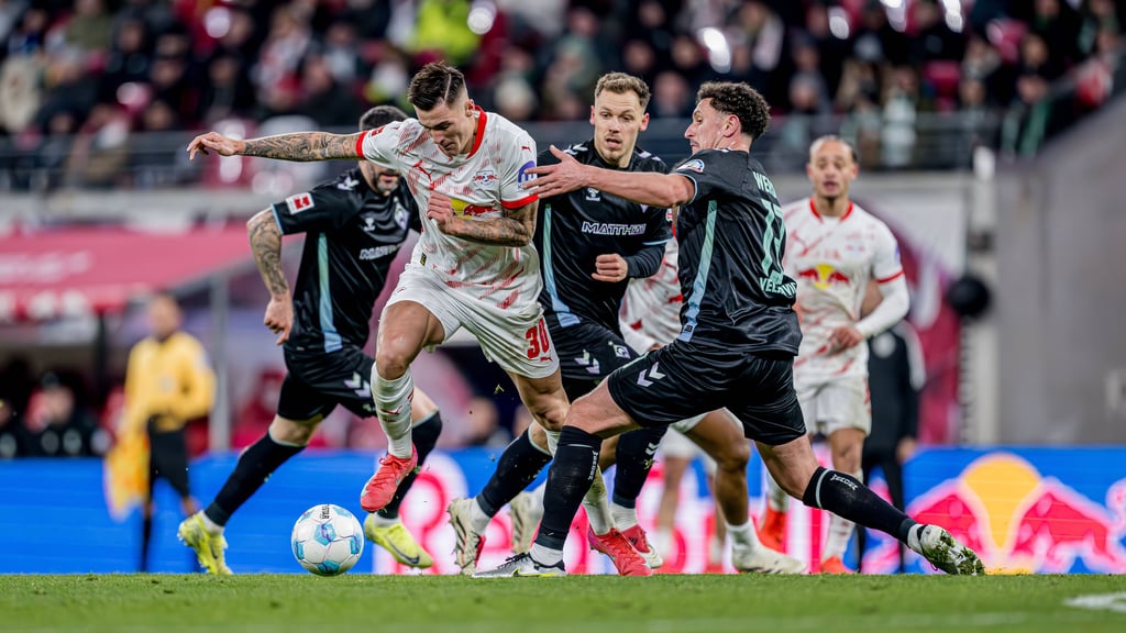 Leipzig Benjamin Sesko im Hinspiel gegen Werder Bremen.