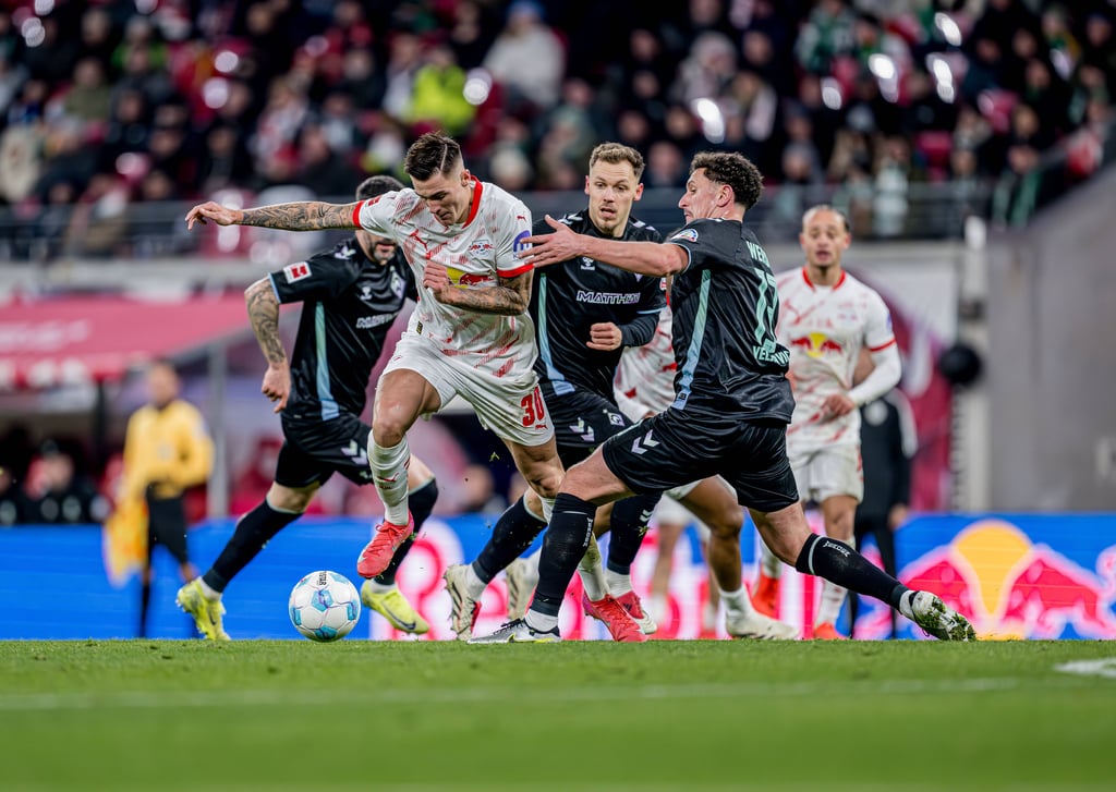 Leipzig Benjamin Sesko im Hinspiel gegen Werder Bremen.