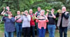 Die Jagdhornbläser üben jede Woche für den Landeswettbewerb. Zur Gruppe gehören (v.l.n.r.): Frank Mahlert, Astrid Kniep, Sabine Fischer, Claudia Dohse, Winfried Panzner, Andreas Müller, Gisela Weber, Dennis Kniep und Fred Scheiter, der musikalische Leiter.
