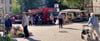 Blick auf den Magdalenenplatz: Hier ist in der Burger Innenstadt zweimal in der Woche ein Wochenmarkt eingerichtet.