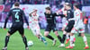Eine Szene aus dem Hinspiel zwischen RB Leipzig und Werder Bremen.
