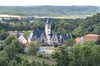 Blick vom Münzenberg auf die ehemalige Gartenbaufachschule in Quedlinburg.