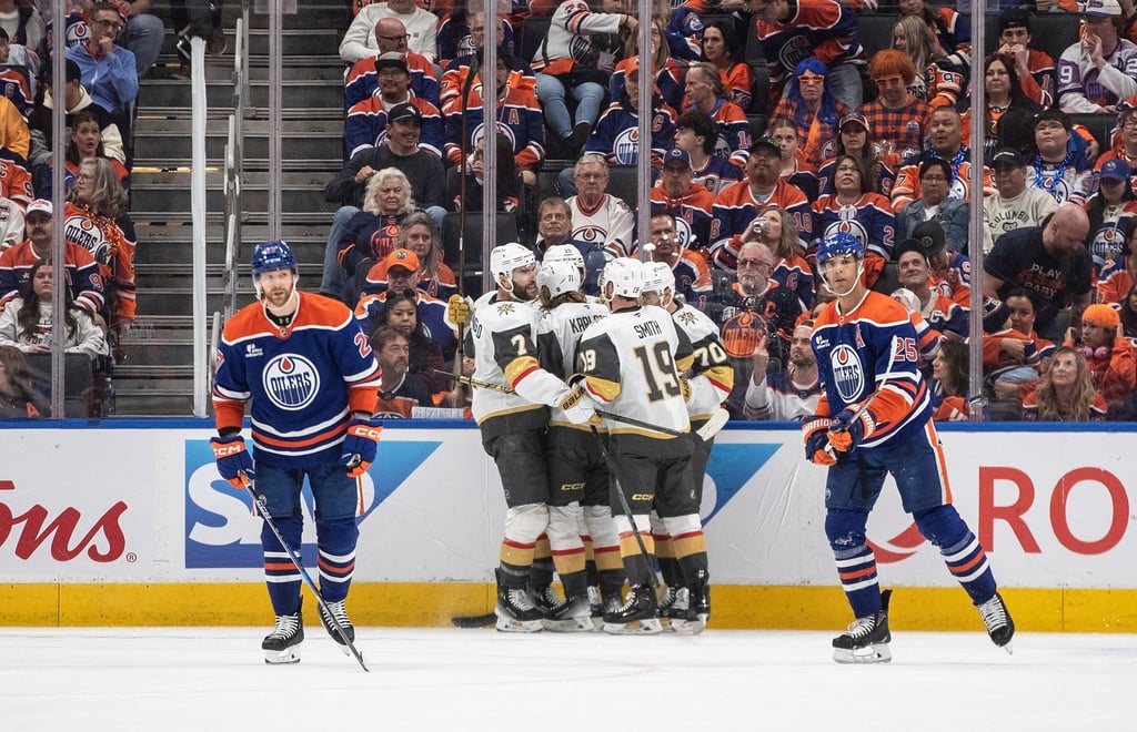 Die Vegas Golden Knights jubelten in letzter Sekunde über den Sieg in Edmonton.