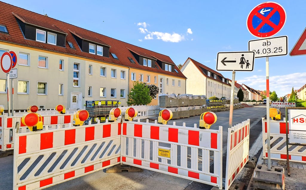 Wegen Bauarbeiten ist der Seehäuser Weg in Oschersleben teilweise gesperrt.