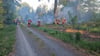 Die Feuerwehrleute waren am Montagabend bei einem Waldbrand zwischen Roßlau und Streetz gefordert.