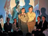 Timo Siebert (l.)  und Pablo Dolecki sprechen im Musical als Soldaten miteinander  in den letzten Kriegstagen in Weißenfels.
