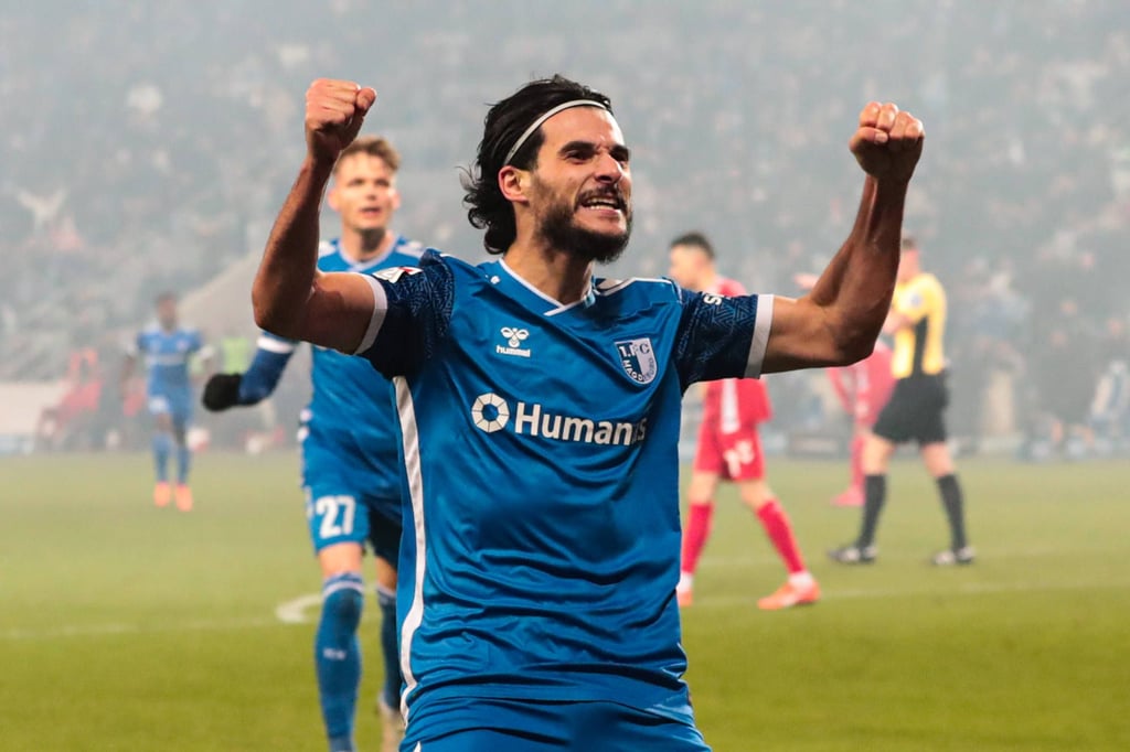FCM-Allrounder Mo El Hankouri bejubelt seinen Treffer gegen den 1. FC Köln.