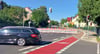Die Berliner Chaussee ist Richtung Innenstadt vollgesperrt und wird über die Werderstraße umgeleitet.