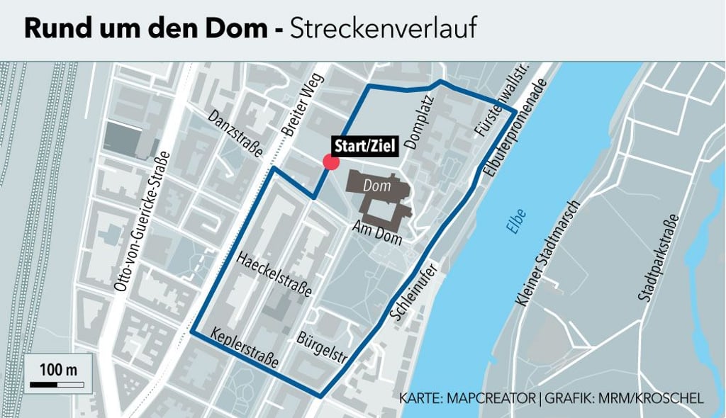 Der Rundkurs bei "Rund um den Dom" ist etwa 1,9 Kilometer lang.