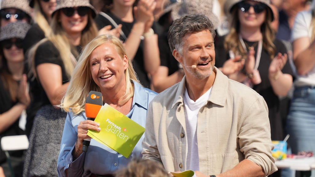 Andrea Kiewel und Wayne Carpendale beim ZDF-Fernsehgarten.