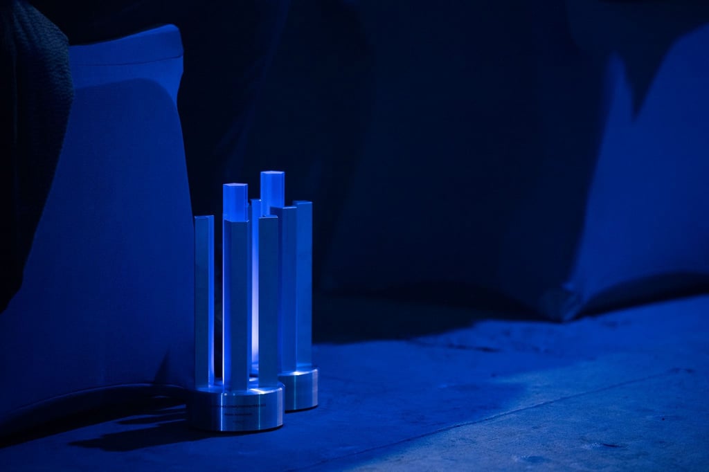 Zwei der begehrten Trophäen beim Deutschen Computerspielpreis. (Archivbild)