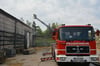 Bild vom Einsatz der Feuerwehren am Tag des Großbrandes bei der Agrargenossenschaft Tucheim.