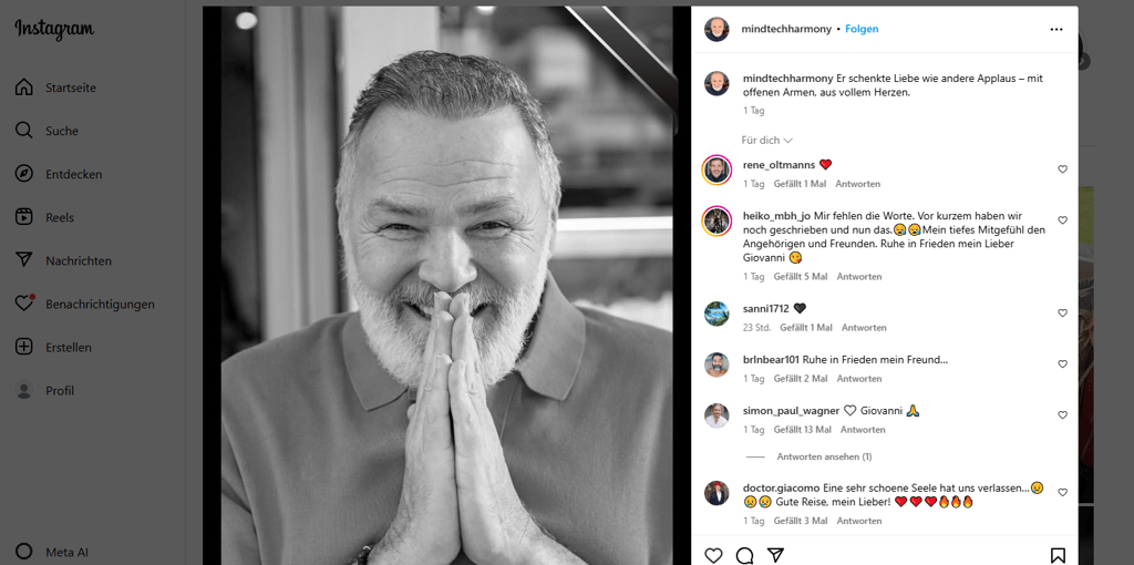 Schauspieler Giovanni Arvaneh ist an den Folgen von Nierenkrebs gestorben.