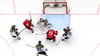 Die deutschen Eishockey-Nationalspieler sahen beim 1:5 gegen die Schweiz vor allem im zweiten Drittel meist nur zu.