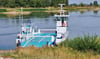 Die Fähre Ferchland-Grieben am Anleger. Seit Jahrzehnten stellt sie eine wichtige Verbindung über die Elbe dar.