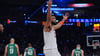 Karl-Anthony Towers freut sich in eigener Halle über den Einzug ins NBA-Halbfinale.