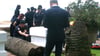 Die Polizei sperrte den Unfallort am Rande des Getümmels der Filmfestspiele ab.