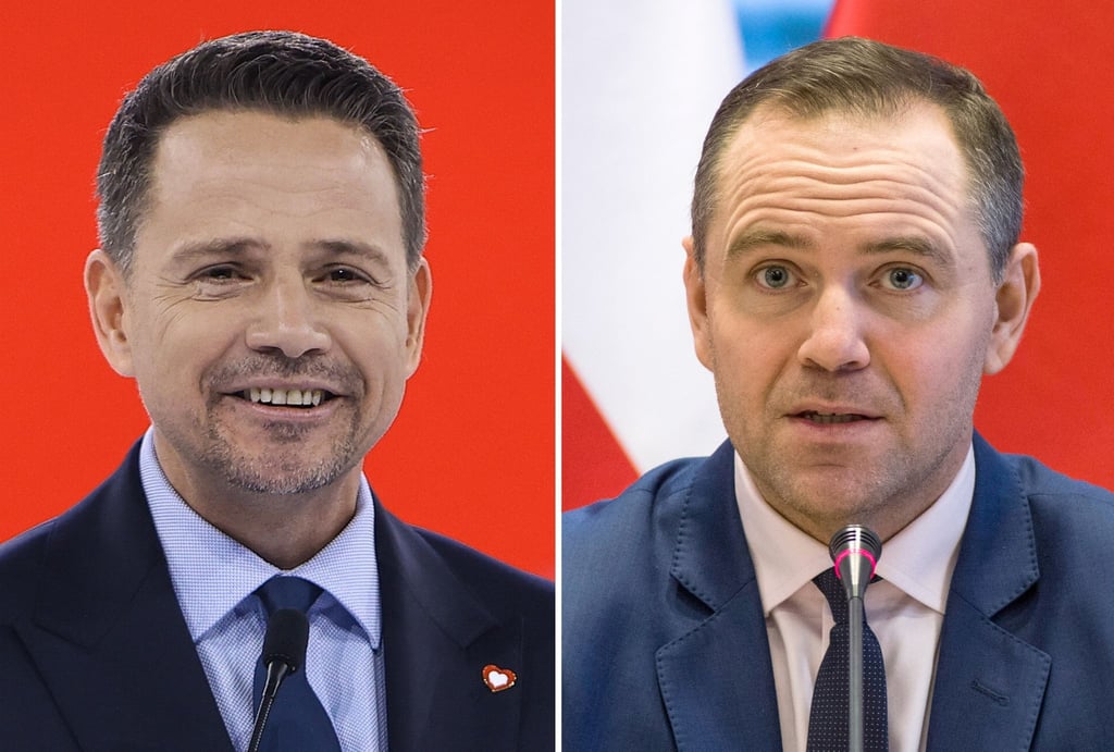 Der Warschauer Oberbürgermeister Rafal Trzaskowski (links) und der Historiker Karol Nawrocki gelten als Favoriten im Rennen um die polnische Präsidentschaft. (Archivbilder)