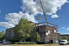 Der Block an der Hansestraße 31 bis 35 wird von sechs auf vier Geschosse zurückgebaut. 