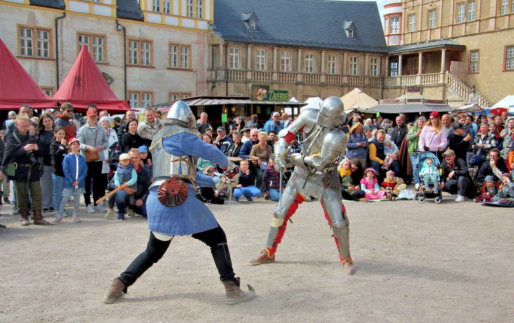 Vor allem die Ritterkämpfe kamen beim Mittelalterspektakel auf dem Schloss in Bernburg gut an.
