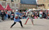 Vor allem die Ritterkämpfe kamen beim Mittelalterspektakel auf dem Schloss in Bernburg gut an. 