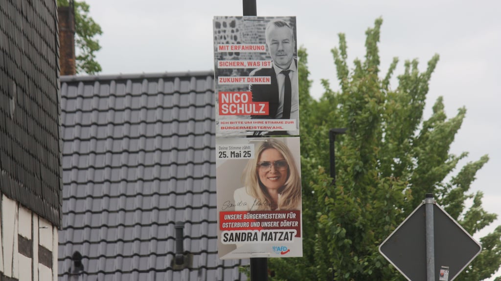 Nico Schulz und Sandra Matzat treten bei der Bürgermeisterwahl in Osterburg gegeneinander an.