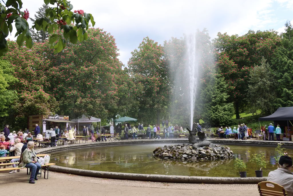 Die Drachenfontäne im Schlosspark Ballenstedt ist ein Highlight für Besucher.