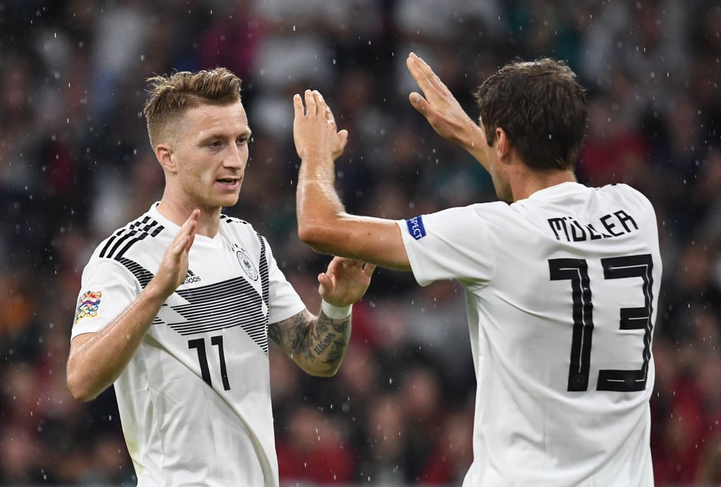 Kennen sich aus der Nationalmannschaft: Marco Reus und Thomas Müller.