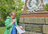 Nadja Gröschner  macht unter anderem an diesem Denkmal Station.
