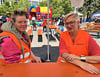 Dana Burkhardt  und Gabriele Naundorf (r.) haben das Fest in Merseburg-Süd organisiert. 