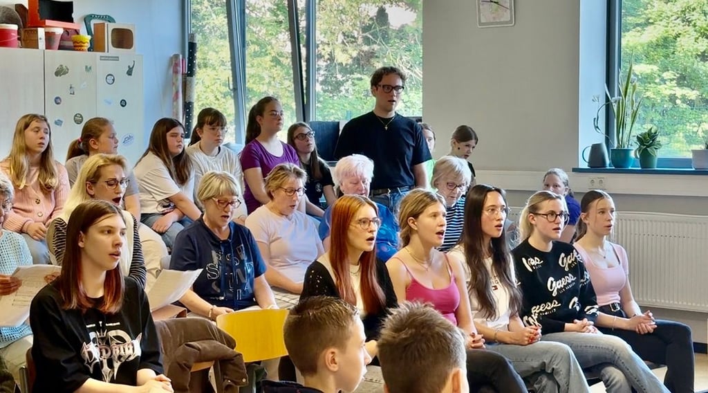 Viel geübt wurde mit dem Chor des Schillergymnasiums.