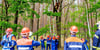 Tierrettung einmal anders: Die Kinder müssen einen Affen vom Baum holen. Dabei hatten sie viel Spaß.
