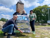 Sorgen für ein buntes Programm auf dem Giebichenstein (v.l.): Stefan Ebeling und  Karolin Benker von der Schaustelle Halle, Trotzburgfest-Organisator Michael Proschek und Stadtmuseums-Chefin Jane Unger. Auf der Burg gibt es in den kommenden Monaten jede Menge Musik, Theater, Kino und mehr. 