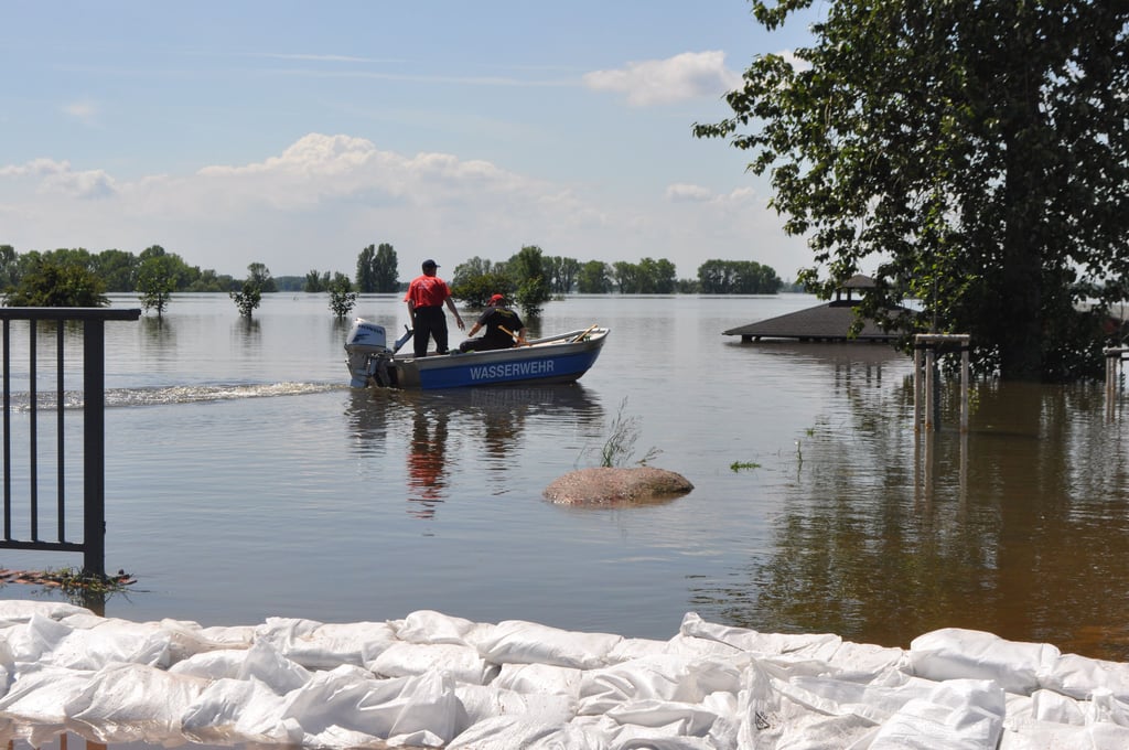Das Hochwasser der Elbe im Jahr 2013 bei Lostau