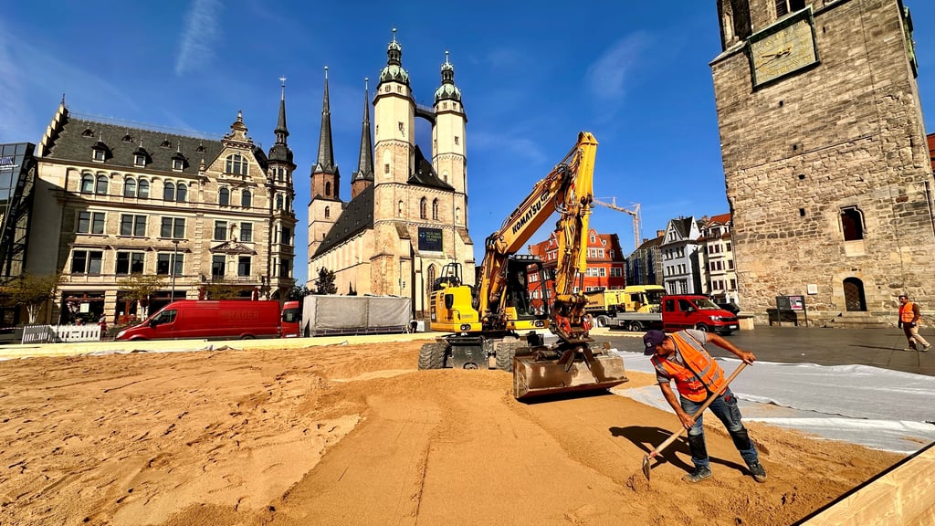Alleine 400 Tonnen Sand wurden für die Anlage abgeippt.