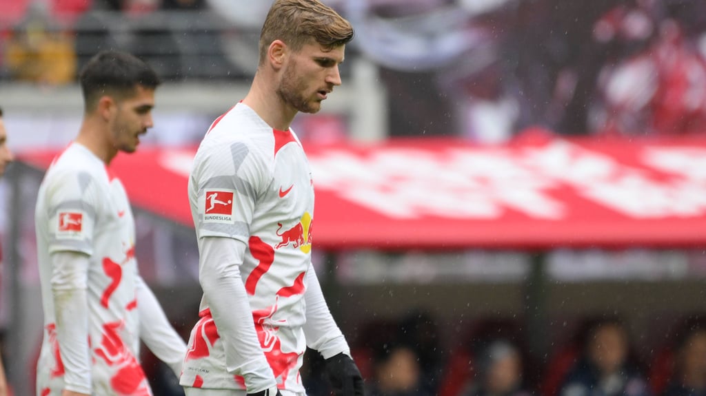 Timo Werner und André Silva bei einem RB-Spiel im Jahr 2023.