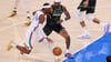 Shai Gilgeous-Alexander (l.) hatte eine durchwachsene erste Halbzeit und war am Ende dennoch der beste Werfer.