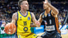 Alba-Kapitän Martin Hermannsson im Duell mit Ulms Alfonso Plummer