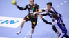 Gisli Kristjansson (l) erzielte in der Schlussphase das wichtige 32:31