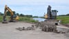 Am Buhnenhaken Werben (Elbe): Die neue Slipanlage wurde gleich rechts neben die alte gesetzt.