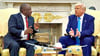Er wollte doch nur einen Flieger haben: Donald Trump (r.) im Streit mit Cyril Ramaphosa.