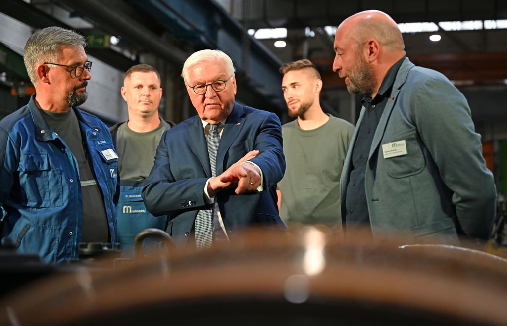 Steinmeier nach drei Amtstagen in Delitzsch begeistert vor der Stadt und der Region.