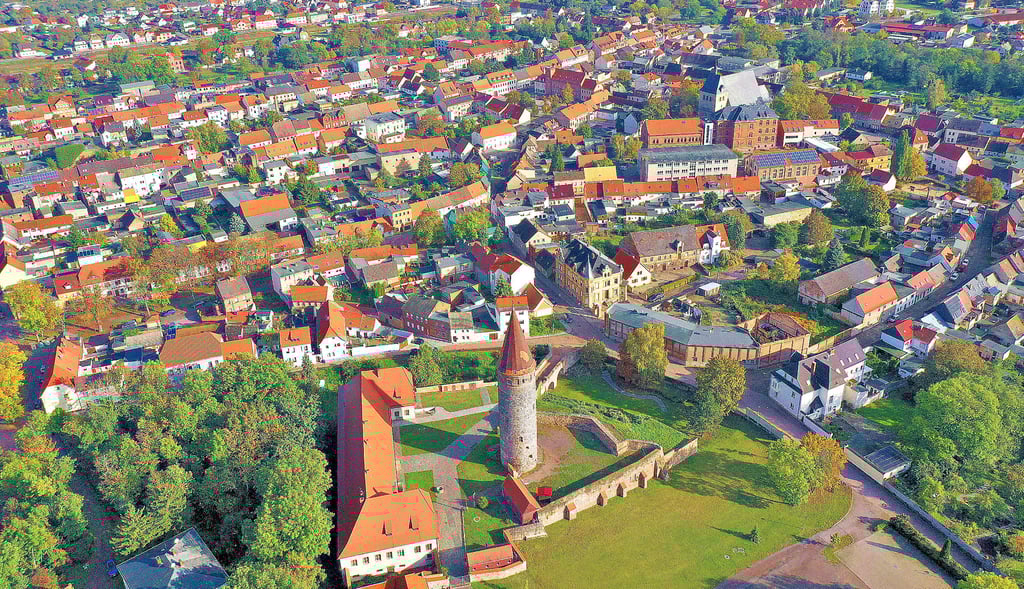 Zörbig aus der Vogelperspektive: Hier sollen möglichst viele Leute zusammenkommen, Ideen schmieden und die Stadt entwickeln.