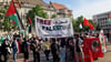 Pro-Palästina-Veranstaltungen hat es in Halle in der Vergangenheit öfters gegeben, wie hier am 30. April 2024 auf dem Hallmarkt.